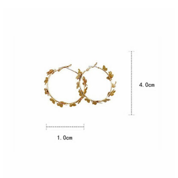 NEW 18k Gold Plated Butterflies Earrings - Picture 8 of 9